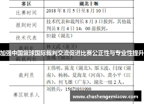 加强中国篮球国际裁判交流促进比赛公正性与专业性提升